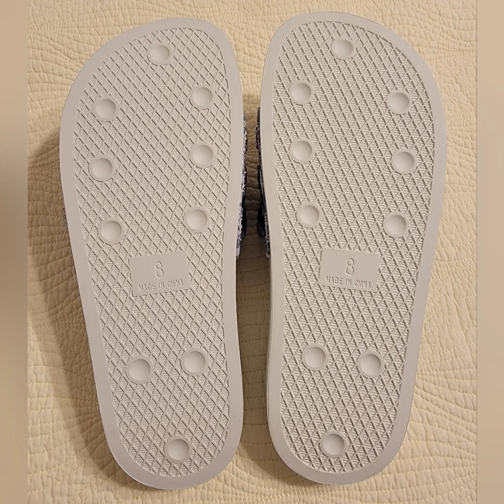 NWT Adidas Men's Slip On Adilette Slides with Denim Blue Colorway
